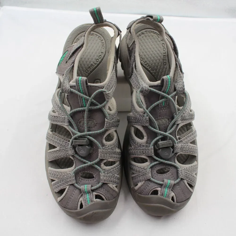 KEEN Whisper Sandals Womens 8.5 Waterproof Hiking Trails Shoes Medium Grey Teal